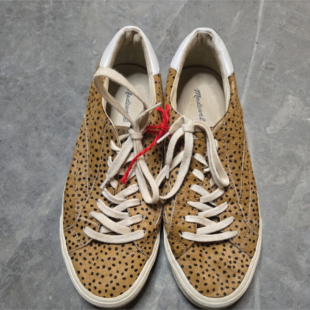 Madewell Women's Sidewalk Spot Dot Genuine Calf Hair Low Top Sneaker Size10